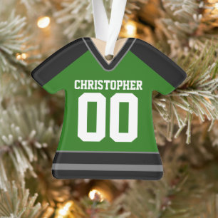 Aangepaste ockey Jersey, groen/zwart/zilver Ornament