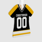 Aangepaste ockey Jersey, zwart/geel/wit Ornament (voorkant)