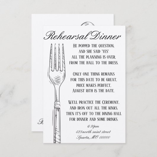 Aangepaste oefendinercard kaart (Voorkant / Achterkant)