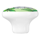 Aangepaste Oerwoud Baby ellephant met bladeren Keramische Knop (Zijkant)