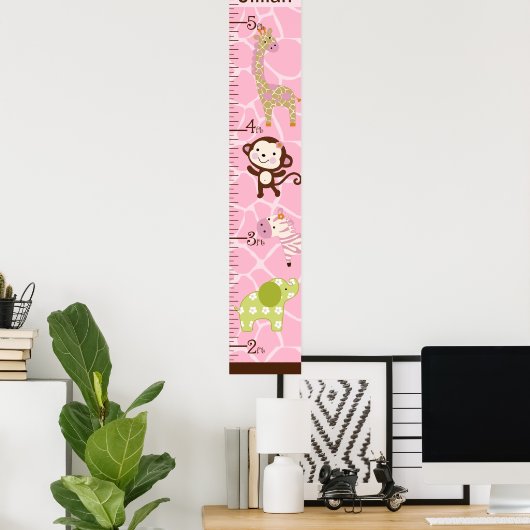 Aangepaste Oerwoud Jill Growth Chart #2 Poster (Thuiskantoor)
