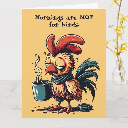 Aangepaste offerte Grappige kip Retro ontwerp Kaart (Gele Bloem)