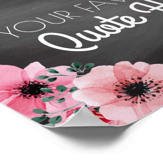 Aangepaste offerte | Teken van Floral-Chalkboard Poster (Hoek)