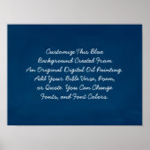 Aangepaste offerte Upload uw eigen woorden Blue Mo Poster (Voorkant)