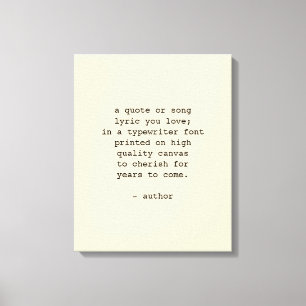 Aangepaste offerte Wall Art Typewriter Font Canvas Afdruk
