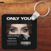 Aangepaste ogen afbeelding & naam | Gepersonalisee Sleutelhanger (Achterkant)
