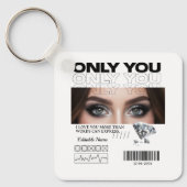 Aangepaste ogen Afbeelding, tekst | Gepersonalisee Sleutelhanger (Voorkant)