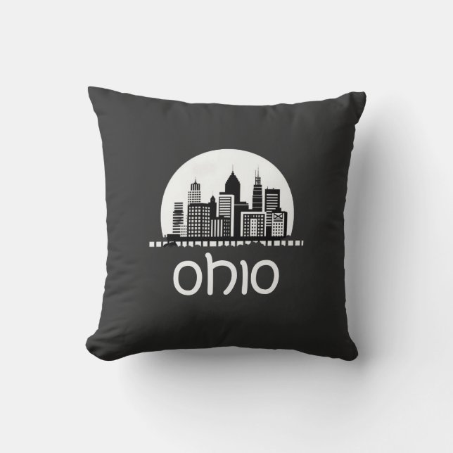 Aangepaste Ohio Skyline Kussen (Voorkant)