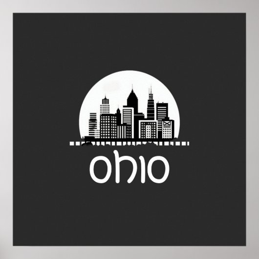 Aangepaste Ohio Skyline Poster (Voorkant)