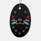 Aangepaste Ojibwe Floral-Beren Keramisch Ornament (Links)