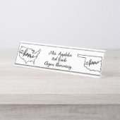 Aangepaste Oklahoma State US Home Line Art Bureau Naambordje (Voorkant)