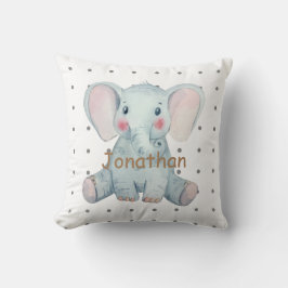 Aangepaste olifantenpolka-stippen koesteren kinder kussen