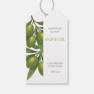 Aangepaste olijfolie-etiket cadeaulabel