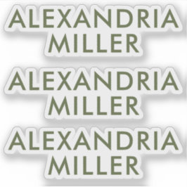 Aangepaste Olive Green Monogram Laptop Stickers