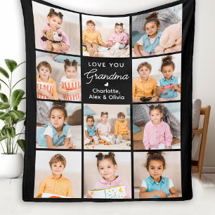 Aangepaste Oma Gift Gepersonaliseerde 11 Fotocolla Fleece Deken