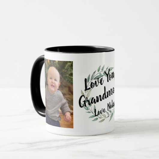 Aangepaste oma opa foto Mok van kleinkind (Voorkant links)