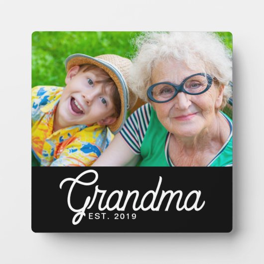 Aangepaste Oma Opgerichte Moderne Script Fotoplaat (Voorkant)