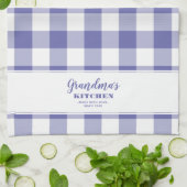 Aangepaste Oma's Keuken Periwinkle Blauw Elegant Theedoek (Gevouwen)