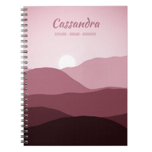 Aangepaste Ombre Mauve Taupe Licht Roze Abstract Notitieboek