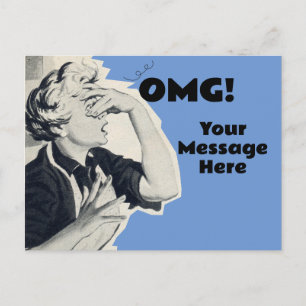 Aangepaste OMG bericht antieke 50s ansichtkaart Briefkaart