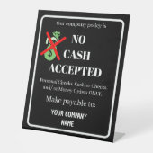 Aangepaste Onder rembours geaccepteerd | Zakelijk Reclamebord Met Voetstuk (Voorkant)