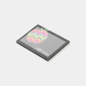 Aangepaste Onderwijsappel met Trendy Chevron Patro Post-it® Notes (Schuin)