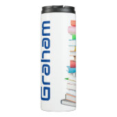 Aangepaste onderwijsboeken met naam thermosbeker (Achterkant)