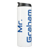 Aangepaste onderwijsboeken met naam thermosbeker (Geroteerd rechts)