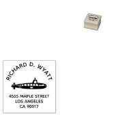 Aangepaste onderzeeër ronde retour adres rubberen rubberstempel (Gestempeld)