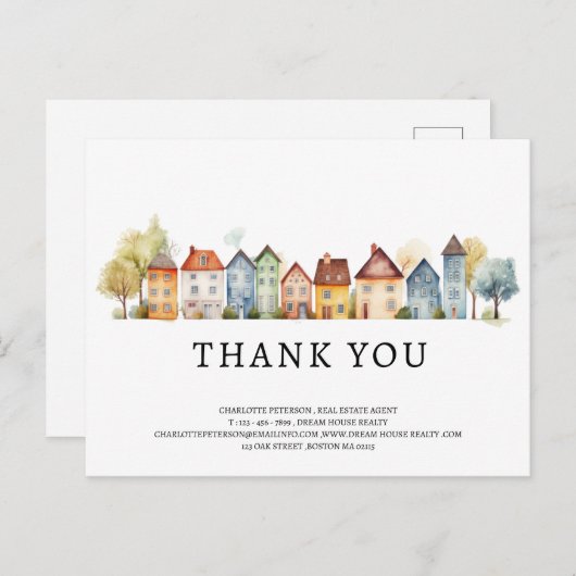 Aangepaste onroerend goed Bedankt Briefkaart (Voorkant / Achterkant)