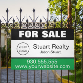 Aangepaste onroerend goed Logo te koop Spandoek