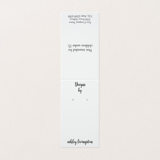 Aangepaste ontwerpen Gevouwen Tent Oorbel Display Visitekaartjes (Buitenkant ongevouwen)