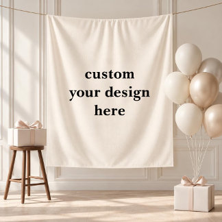 Aangepaste ontwerptekst Huwelijk Baby Shower Verja Wandkleed
