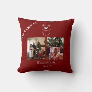 Aangepaste Onze Beste Kerstmis ,Kat Foto Kussen