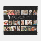 Aangepaste Oom 18 Foto Collage Fleece Deken (Voorkant (Horizontaal))