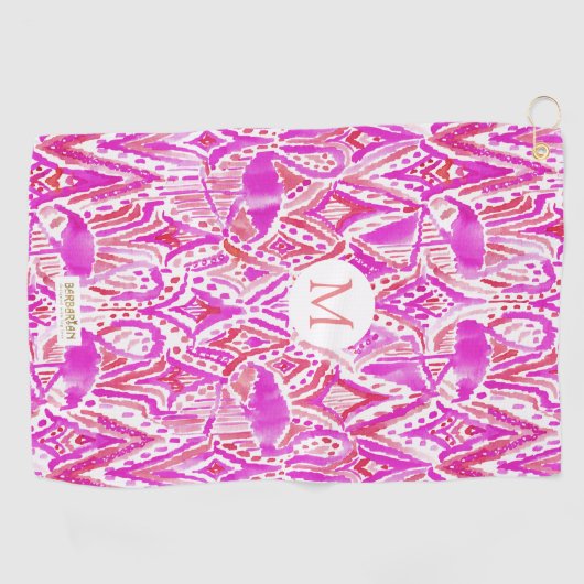 Aangepaste, op hoed gerichte, roze Waterverf met r Golfhanddoek (Horizontaal)