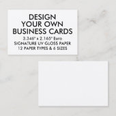 Aangepaste, op UV - GLOSS - Visitekaartjes (Voorkant / Achterkant)