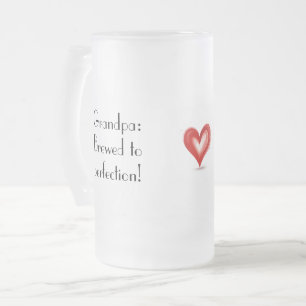 Aangepaste opa cadeau van kleinkinderen, matglas bierpul