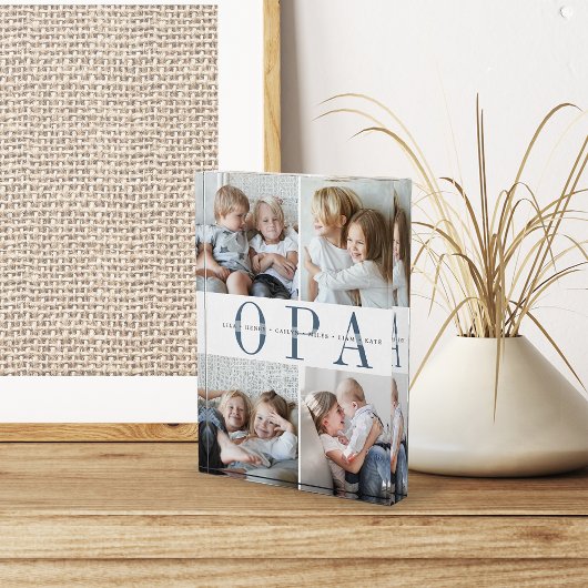 Aangepaste Opa-kleinkinderen Fotoblokken