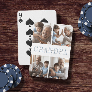 Aangepaste opa-opa-nickname-fotocollage pokerkaarten