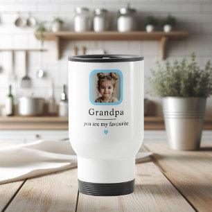 Aangepaste opa Travel Mug met 1 kleinkind Foto   Reisbeker