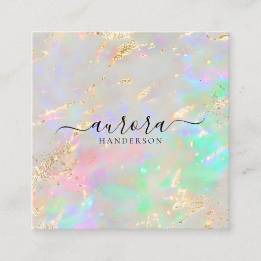 Aangepaste Opal Glow Gold Accent Contactkaartje (Voorkant)