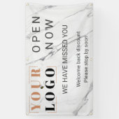 Aangepaste Open nu Zakelijk Logo Marmeren Buiten Spandoek (Verticaal)