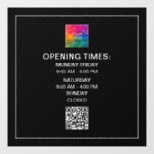 Aangepaste Openingstijden Logo QR Code Sjabloon Raamsticker (Vel)