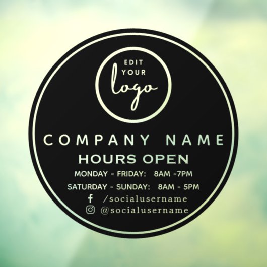 Aangepaste openingstijden venster sticker (Vel 3)