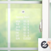 Aangepaste openingstijden vensterfolie met logo raamsticker (Huis)