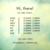 Aangepaste openingstijden winkel geopend gesloten  raamsticker (Vel 3)