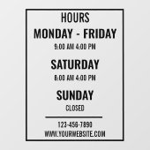 Aangepaste openingstijden winkel Opening Sluiting Raamsticker (Vel)