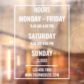 Aangepaste openingstijden winkel Opening Sluiting Raamsticker (Vel 2)