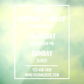 Aangepaste openingstijden winkel Openingstijden Ge Raamsticker (Vel 3)